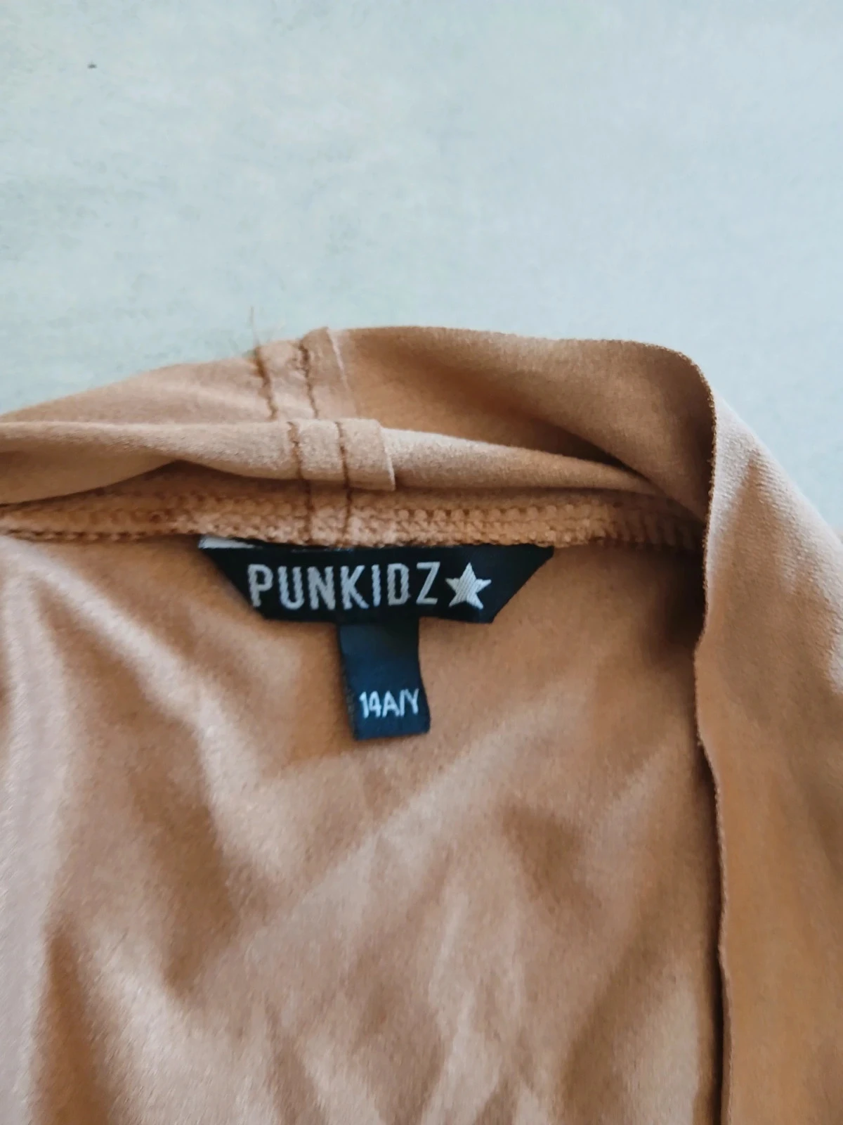 Colete sem mangas em camurça camel - Punkidz - 14 anos – photo 4